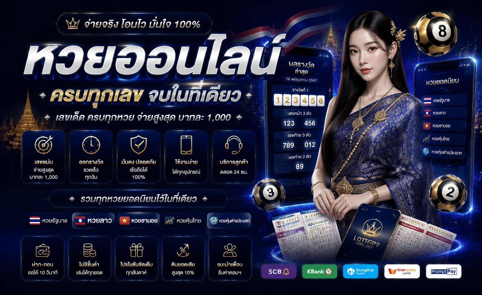 หวยออนไลน์ครบทุกประเภท จ่ายบาทละ 900 ที่ PGCOMBO168